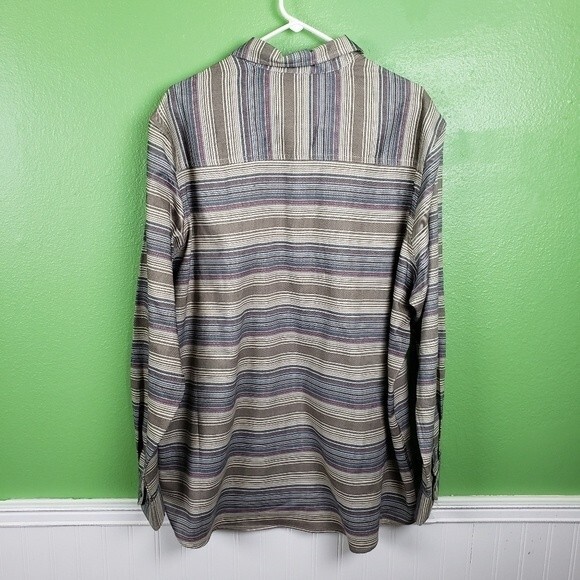 Swiss tech Mens plus size striped button up shirt size 2xl - Picture 8 of 14